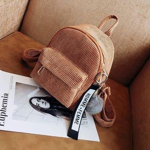 Corduroy Small Backpack Purse